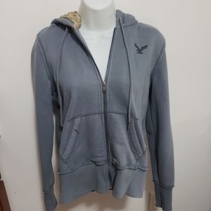 American Eagle bluish gray hoodie -c